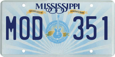 MS license plate MOD351