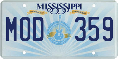 MS license plate MOD359