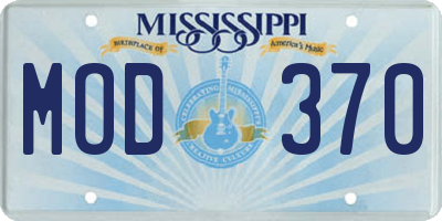 MS license plate MOD370