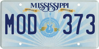 MS license plate MOD373