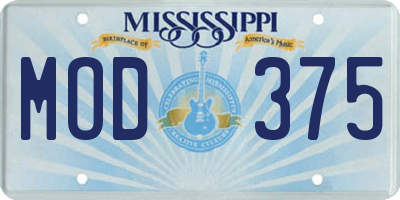 MS license plate MOD375