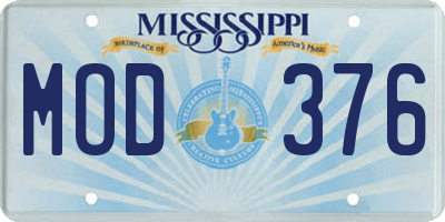 MS license plate MOD376