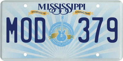 MS license plate MOD379