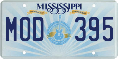 MS license plate MOD395