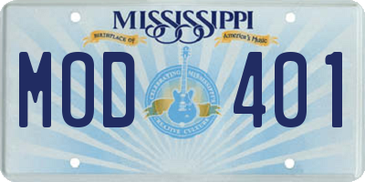 MS license plate MOD401