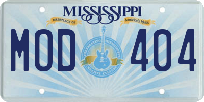MS license plate MOD404