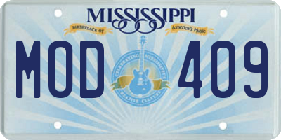 MS license plate MOD409