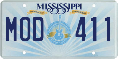 MS license plate MOD411