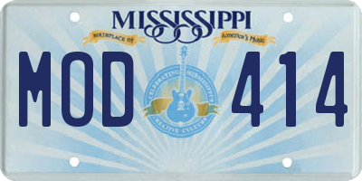 MS license plate MOD414