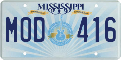 MS license plate MOD416