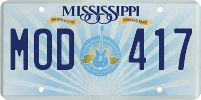 MS license plate MOD417
