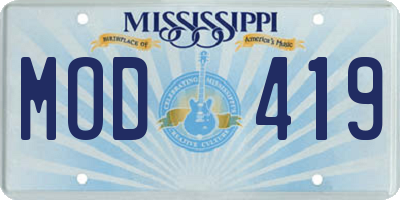MS license plate MOD419