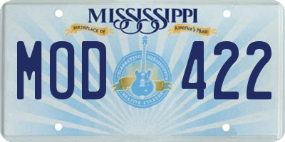 MS license plate MOD422