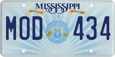 MS license plate MOD434
