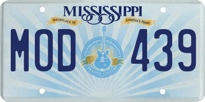 MS license plate MOD439
