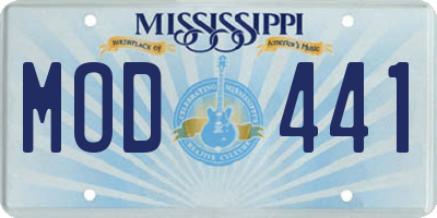 MS license plate MOD441