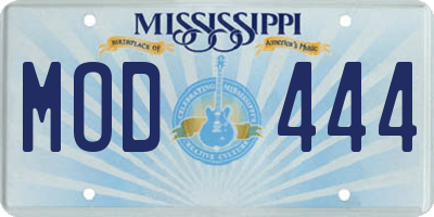 MS license plate MOD444