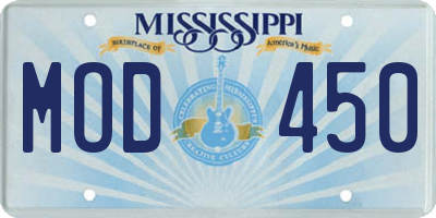 MS license plate MOD450