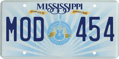 MS license plate MOD454