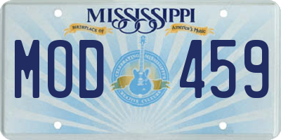 MS license plate MOD459