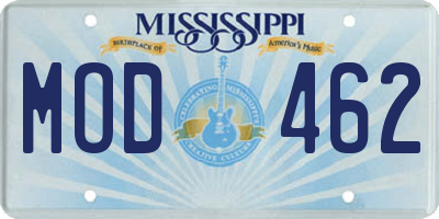 MS license plate MOD462