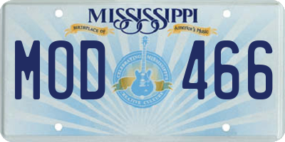 MS license plate MOD466