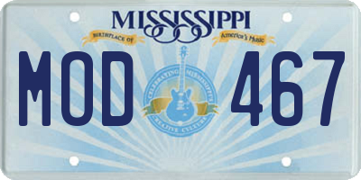 MS license plate MOD467