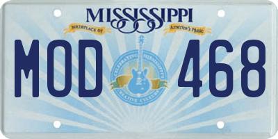 MS license plate MOD468