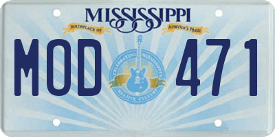 MS license plate MOD471