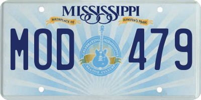 MS license plate MOD479