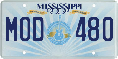MS license plate MOD480