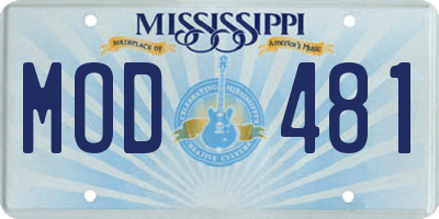 MS license plate MOD481