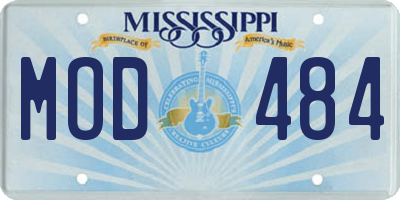 MS license plate MOD484