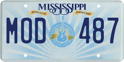 MS license plate MOD487