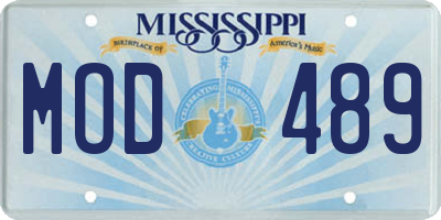 MS license plate MOD489