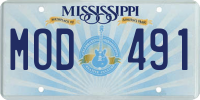 MS license plate MOD491