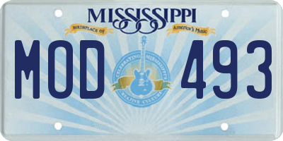 MS license plate MOD493