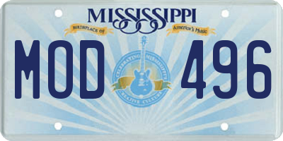MS license plate MOD496