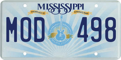 MS license plate MOD498