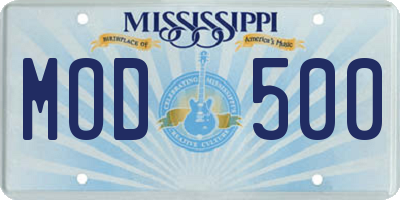 MS license plate MOD500