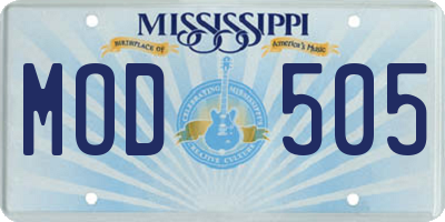 MS license plate MOD505