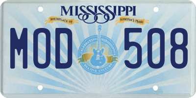 MS license plate MOD508