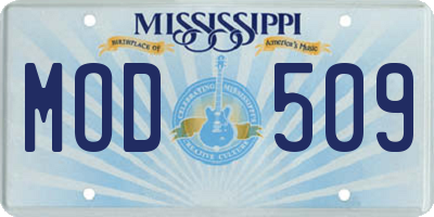 MS license plate MOD509