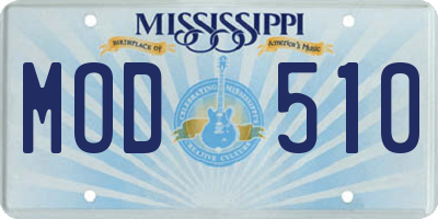 MS license plate MOD510