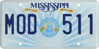 MS license plate MOD511