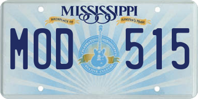 MS license plate MOD515