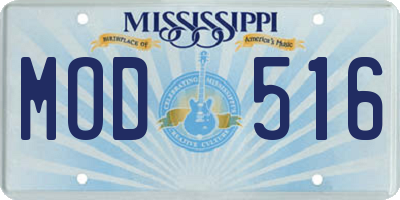 MS license plate MOD516