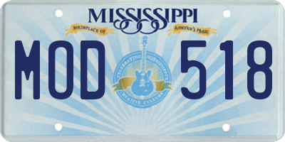 MS license plate MOD518