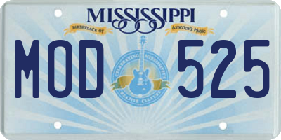 MS license plate MOD525