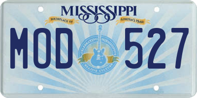 MS license plate MOD527